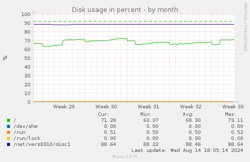 Disk usage in percent