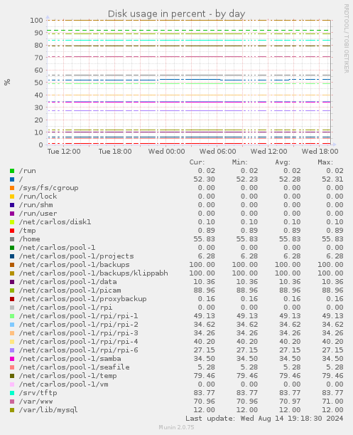 Disk usage in percent