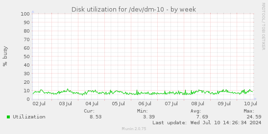 Disk utilization for /dev/dm-10