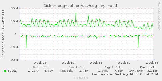 Disk throughput for /dev/sdg