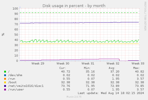 Disk usage in percent