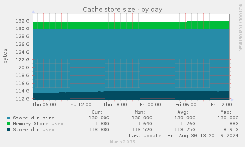 Cache store size